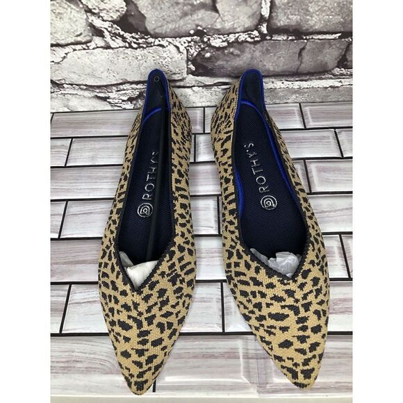 Rothy’s The Point Leopard Cheetah Print Fabric Pointed Ballet Flats Women Sz 9.5 - Picture 3 of 16